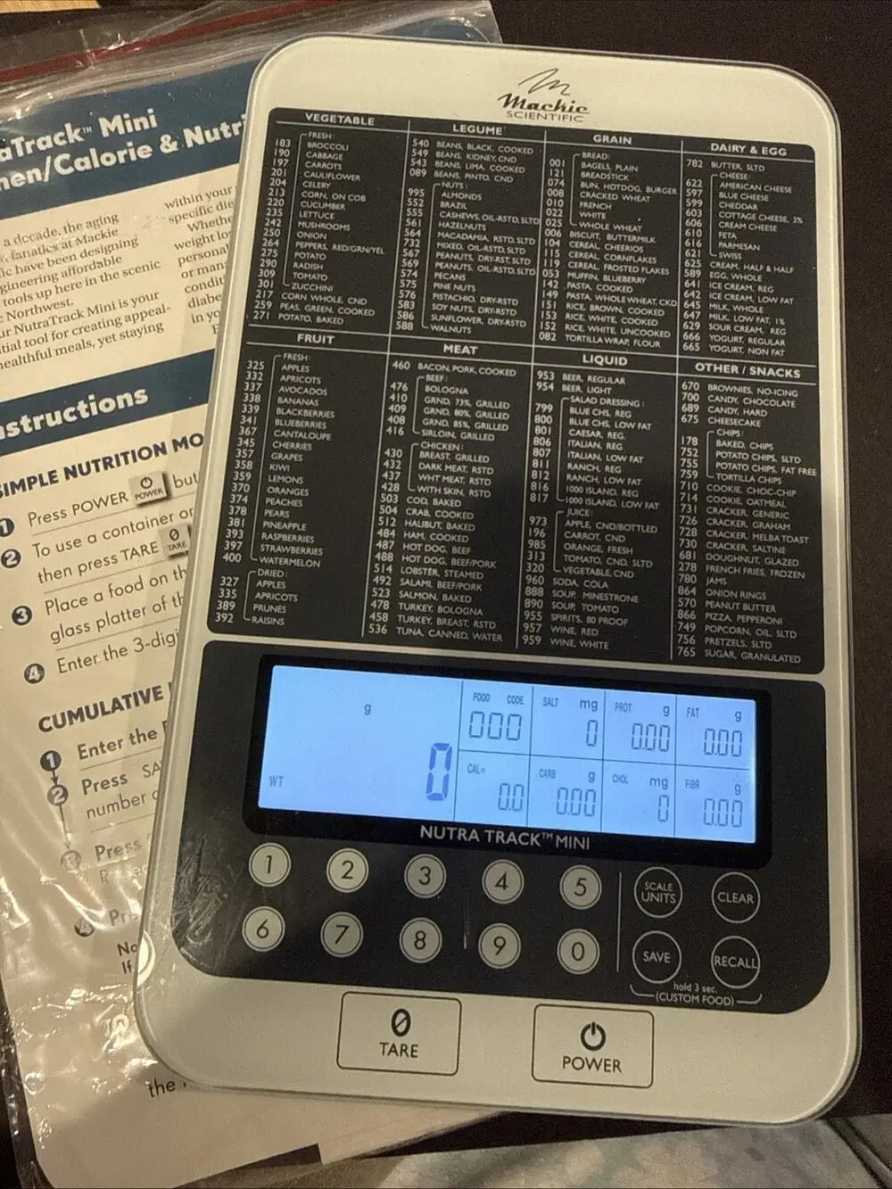 NutraTrack Mini Kitchen/Calorie & Nutrition Scale: Works!